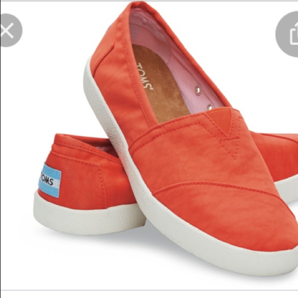 Toms Red Fiesta Nylon Avalon Women’s Slip Ons